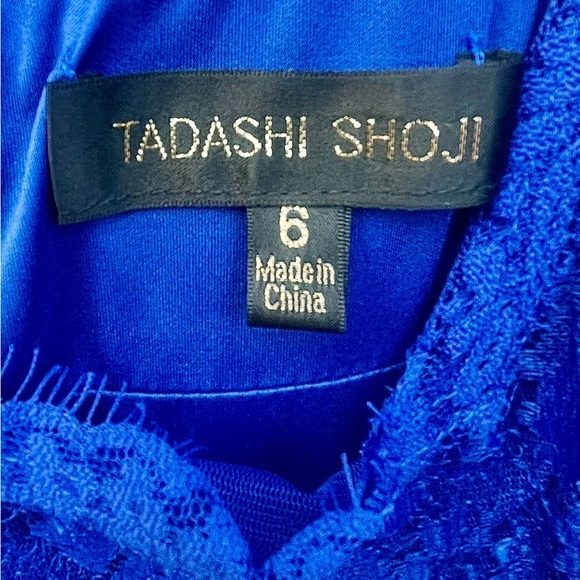 Tadashi Shoji Electrifying Blue Lace Fitted Dress 6 - Picture 2 of 3